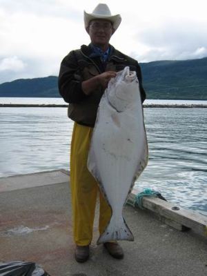 Blue Heron Charters; August 1, 2012; Lawrence with  36 lb halibut
